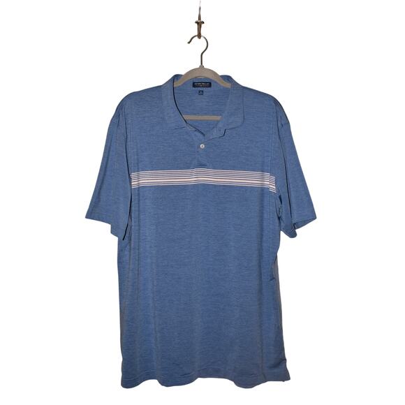 PETER MILLAR‎ $94 Crown Sport Mills Performance Jersey Polo Blue Stripe Men's XL - Picture 1 of 3